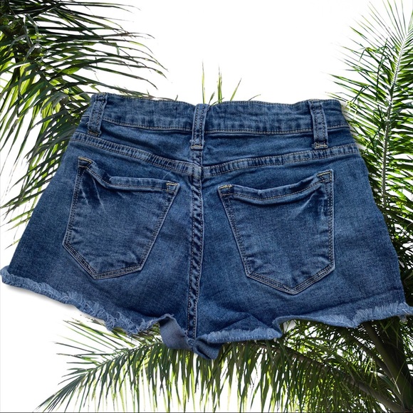 KanCan Distressed Jean Shorts S 0 - Picture 3 of 4